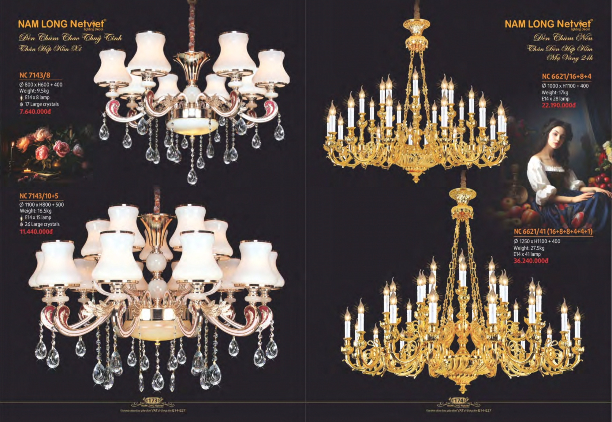 Bảng giá đèn trang trí Nam Long